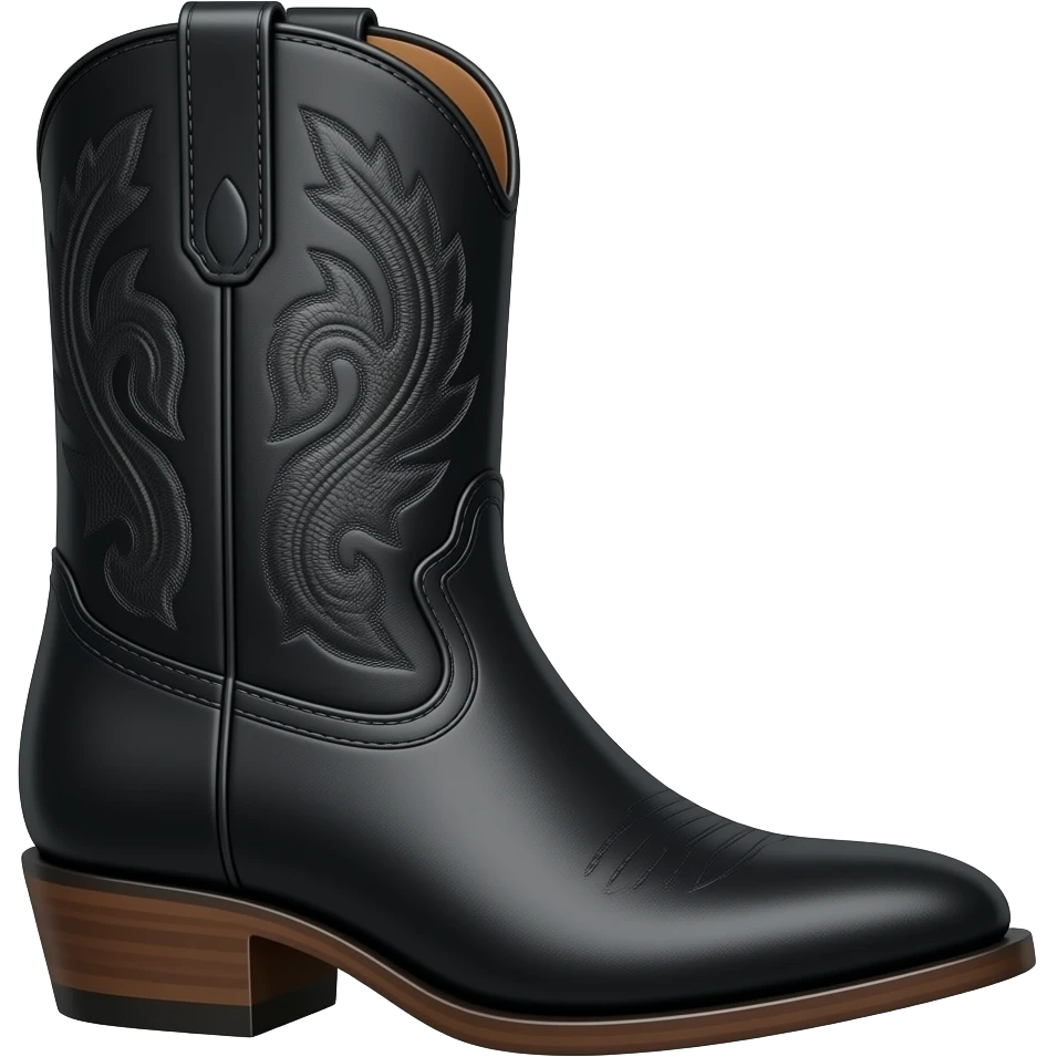 Black square toe cowboy boots emoji