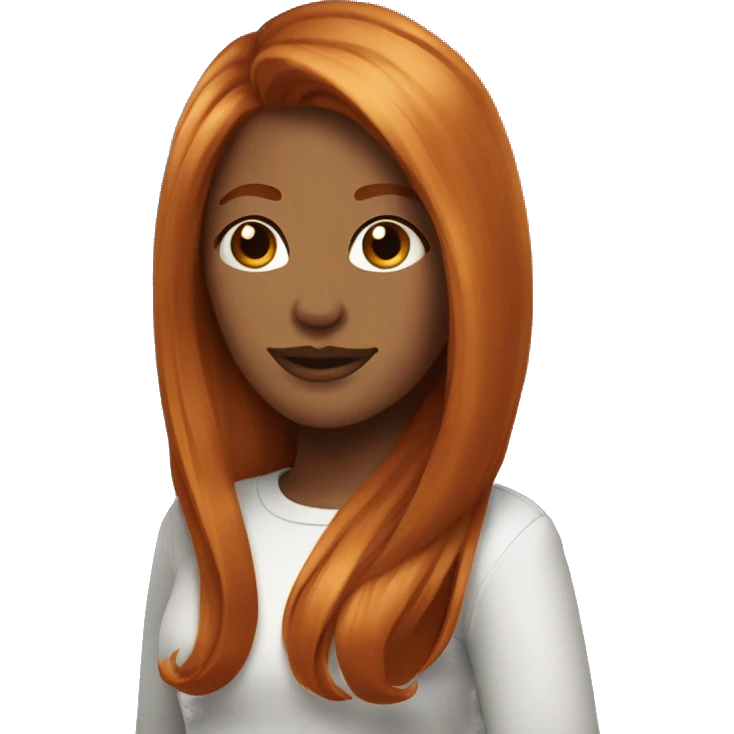 Noir cheveux lisses de couleur roux, peau flanche emoji