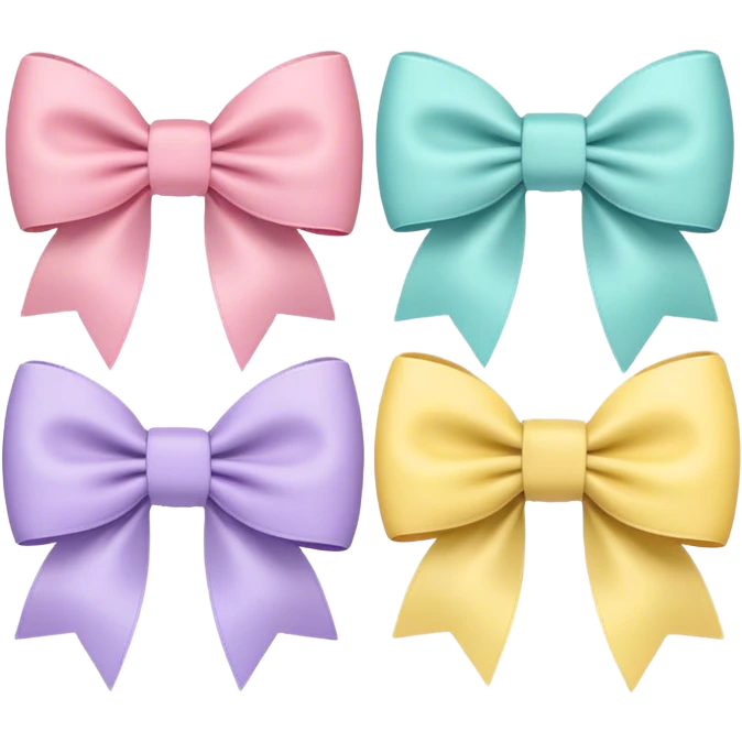 Pastel colored bows  emoji