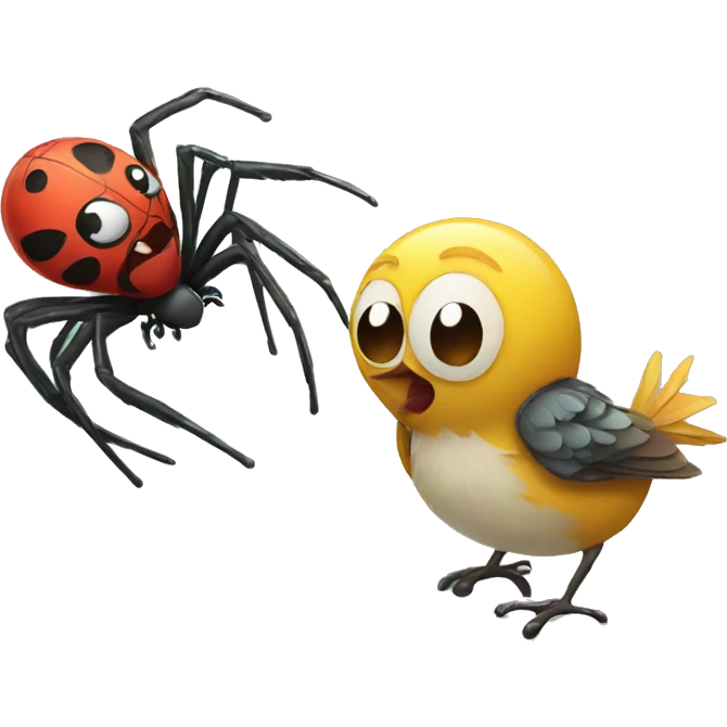 spider and bird emoji