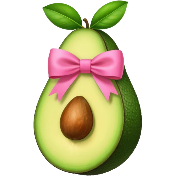 Aguacate con lazo rosa emoji
