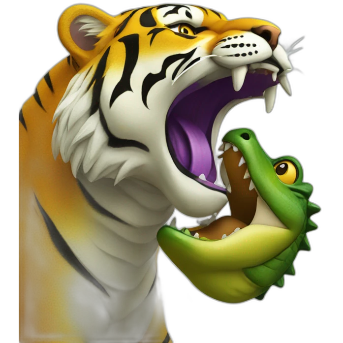 LSU Tiger Kissing Aligator emoji