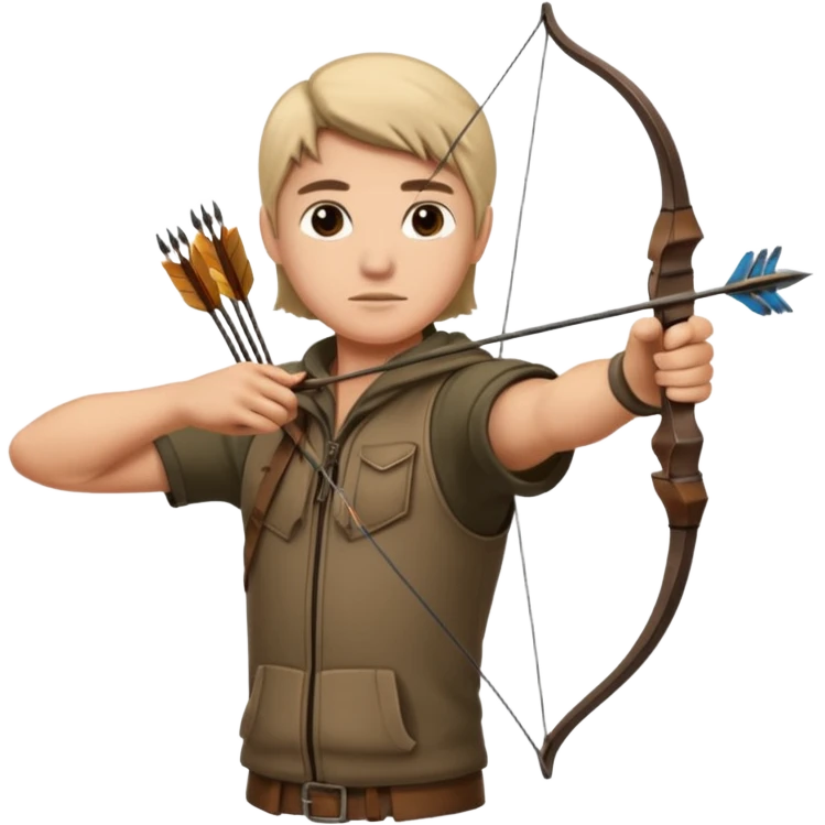 The classic hunter image with bow and arrow emoji