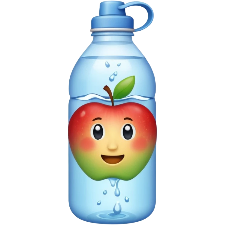 A water bottle emoji with the brand being *Apple Water* emoji