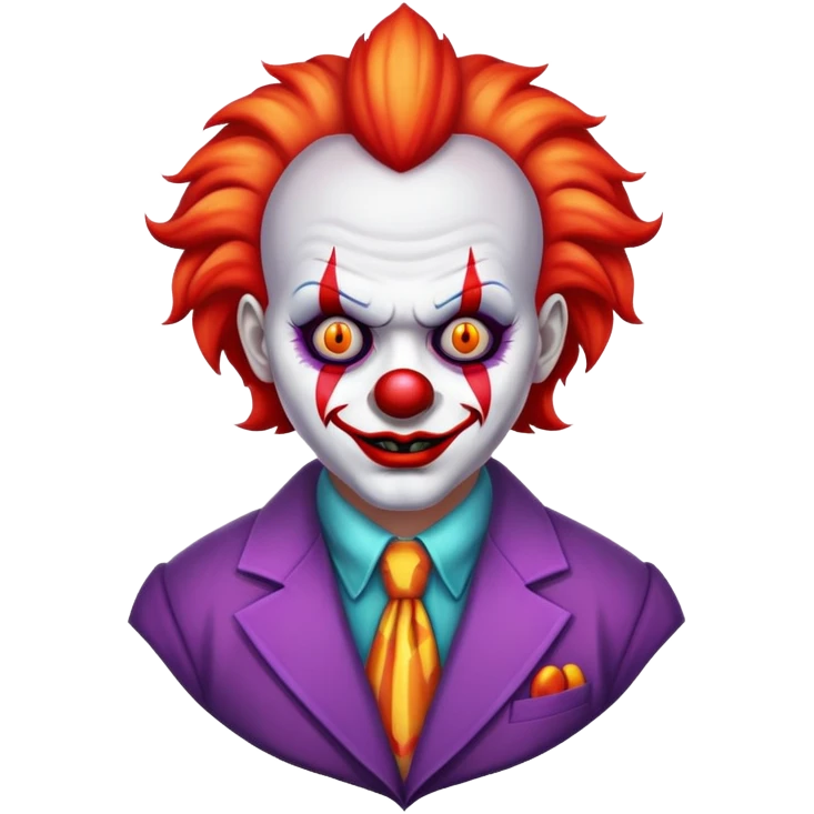demonic clown wearing a leisure suit emoji