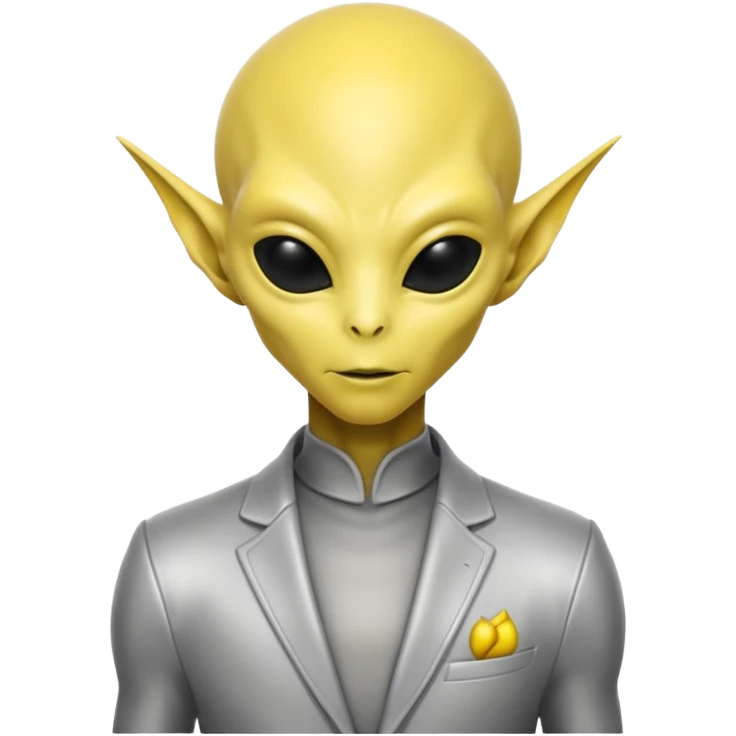  alien with yellow skin, Half body. emoji