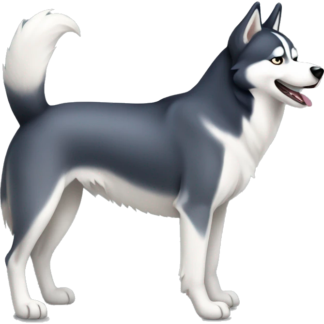A husky dog wagging it's tail emoji