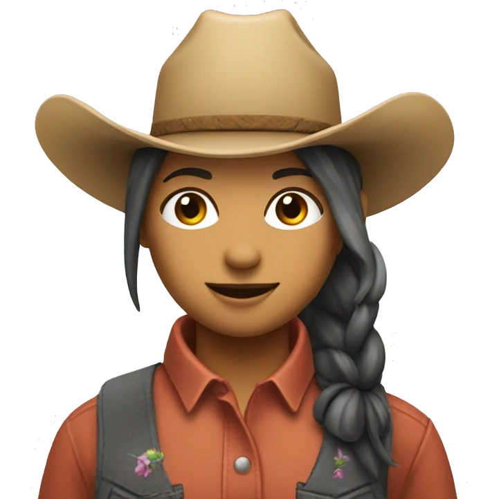  Girl plant with cowboy hat and ponytail emoji