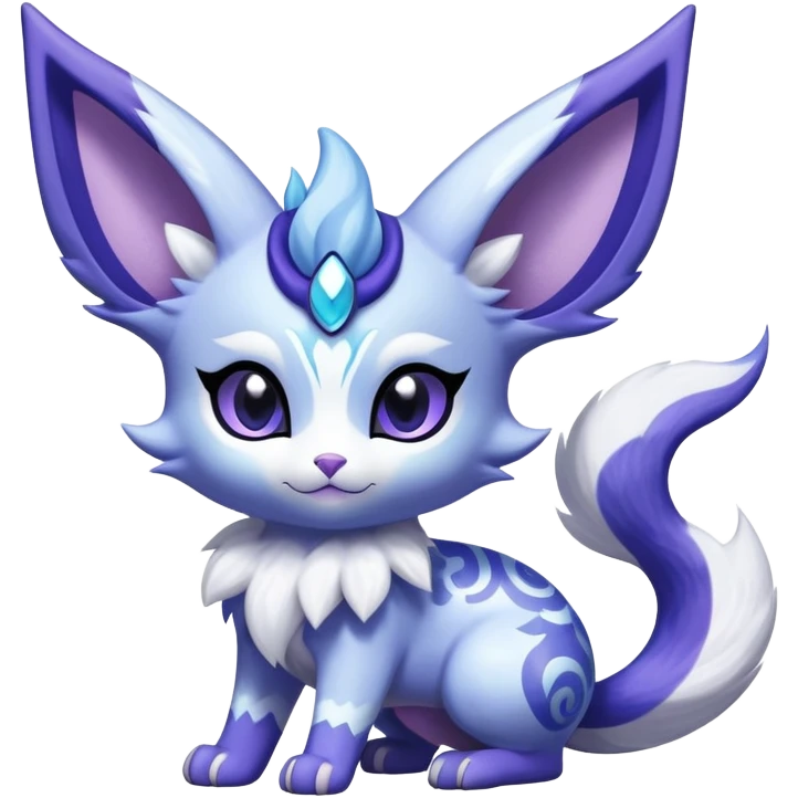 Shiny Exotic Cute Adorable Majestic Espeon-Meowstic-Hybrid-Creature with pattern-markings emoji