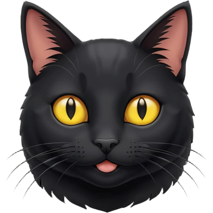 head of a happy black cat emoji