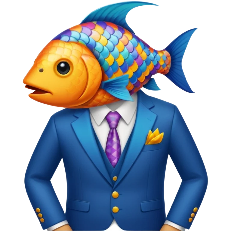 fish wearing suit emoji