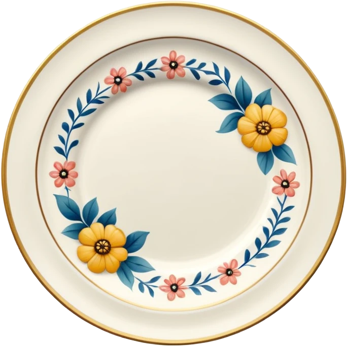 floral patterned porcelain plate emoji