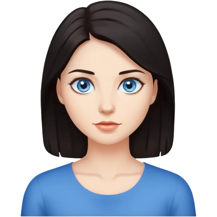 Donna con capelli scuri e occhi azzurri  emoji