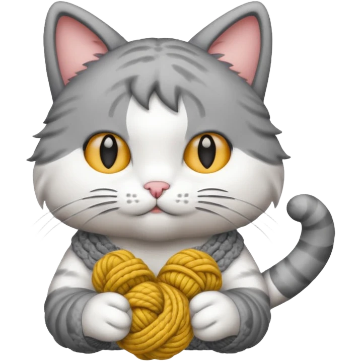 Cat crocheting emoji