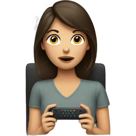 Brunette watching TV emoji