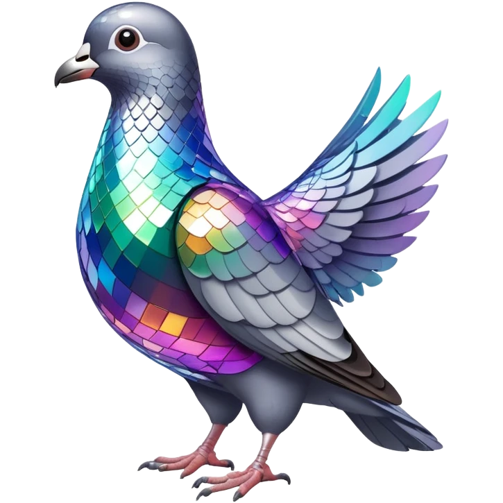 Disco ball pigeon emoji
