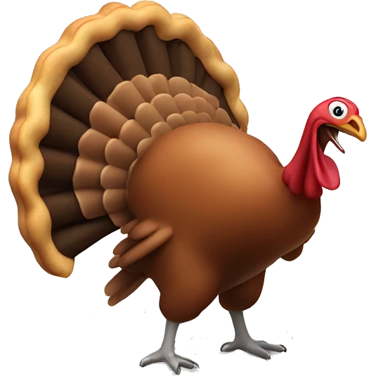 Dancing turkey eating pie emoji