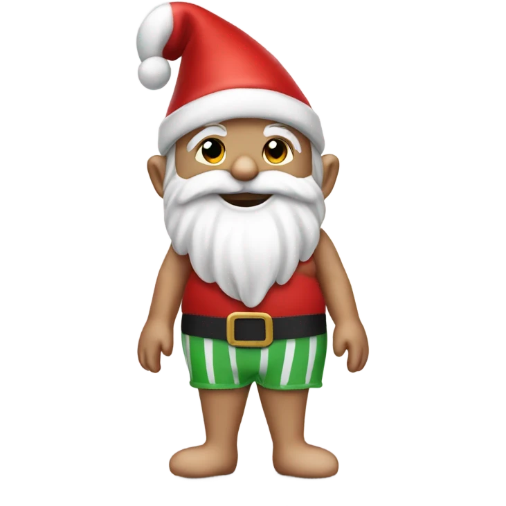 Santa gnome wearing swimsuit  emoji