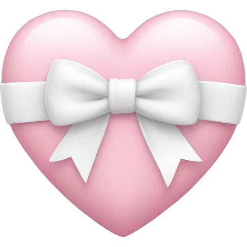 Light pink heart with white bow on it emoji
