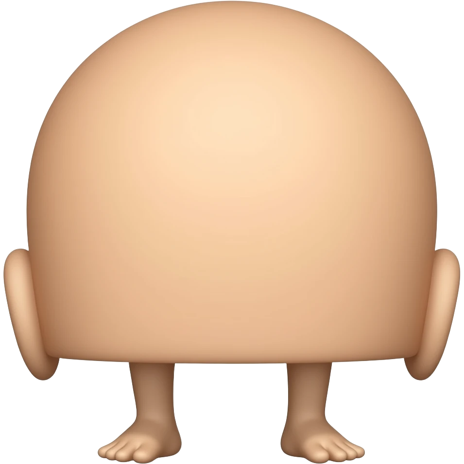 Custom iOS emoji with no blur and a white background. The topic of the emoji is "head with legs". It MUST maintain the general apple iOS emoji style. emoji