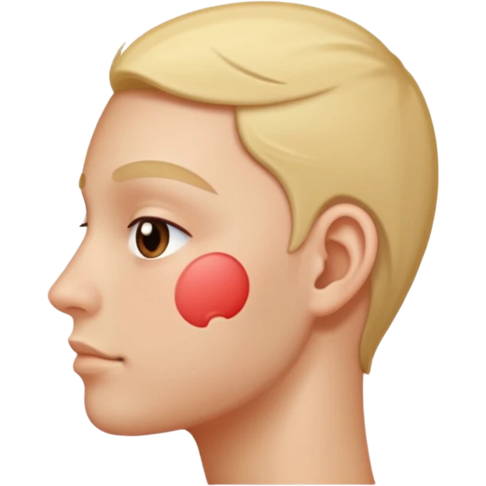 cheek from the side, with a pimple patch emoji