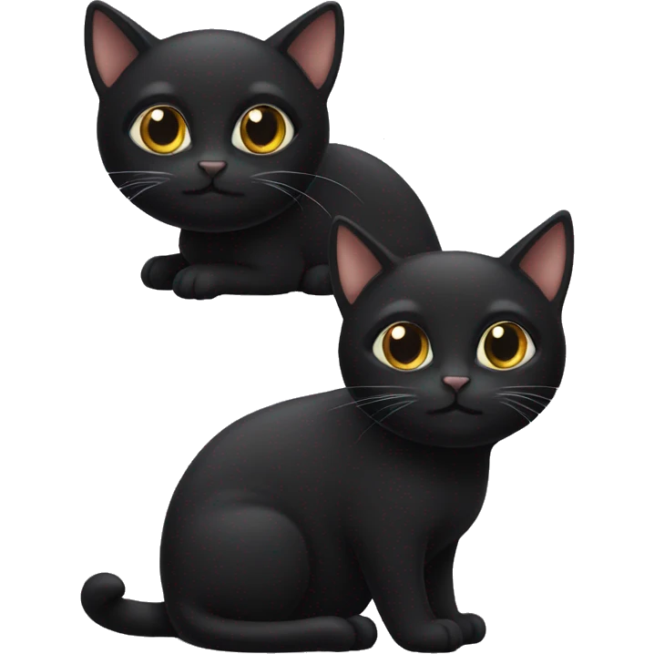 Two black cats emoji