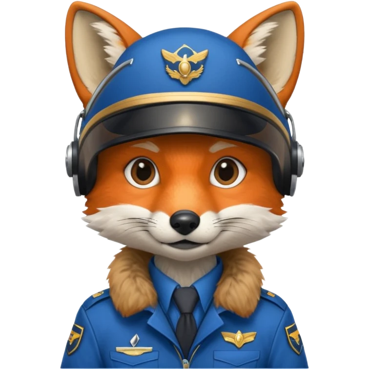 fox pilot blue uniform emoji