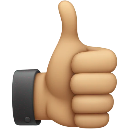 A thumbs up hand, BUT the thumb is a half thumb emoji