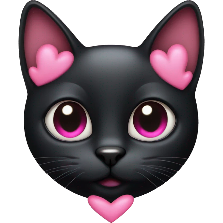 Black cat and pink heart emoji