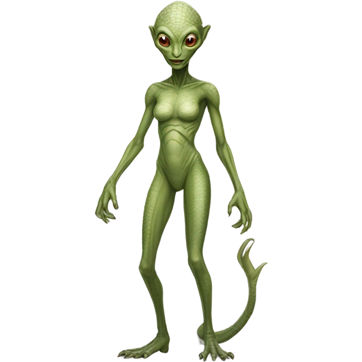 a reptilian alien woman full body emoji