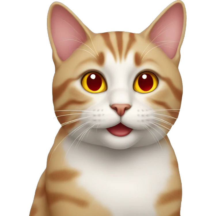 Cat with red emoji
