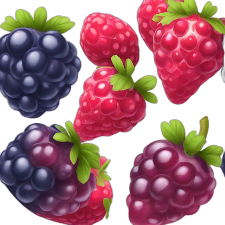 Fraise framboise myrtille emoji