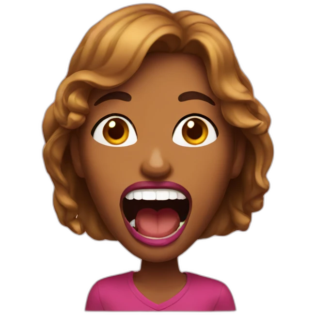 big mouth woman emoji