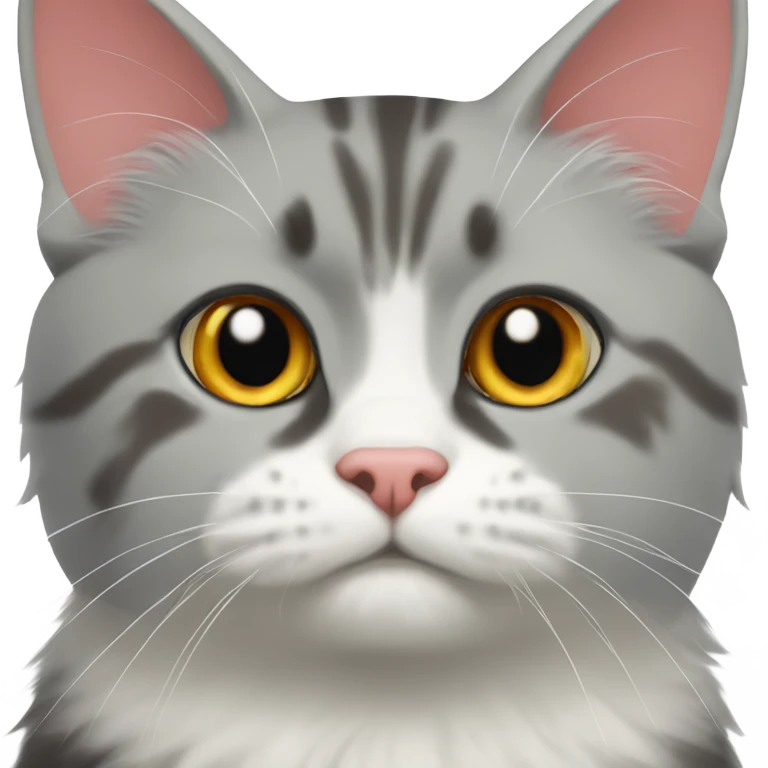 three colored gray red white scottish cat emoji
