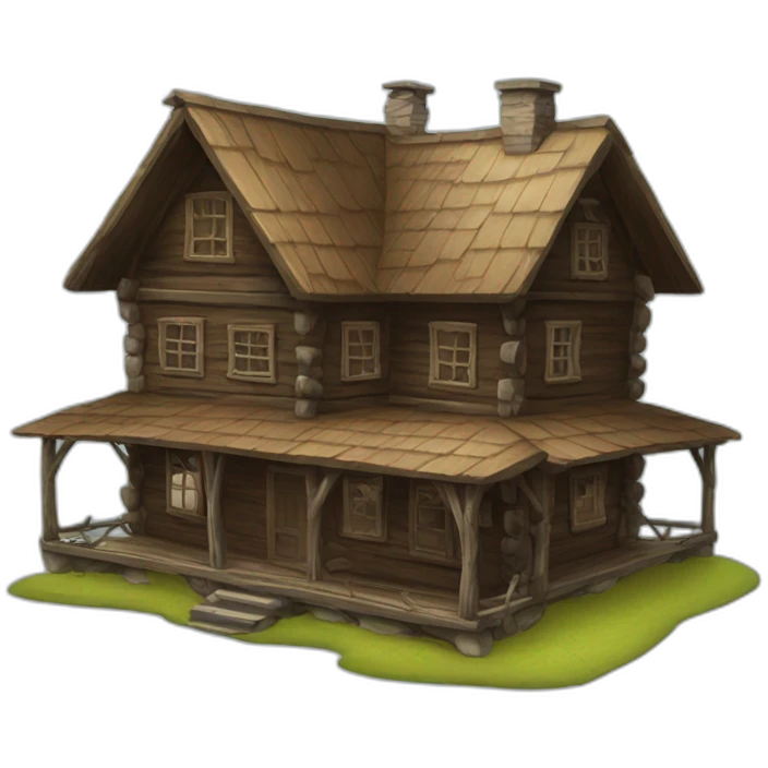 old wooden house emoji