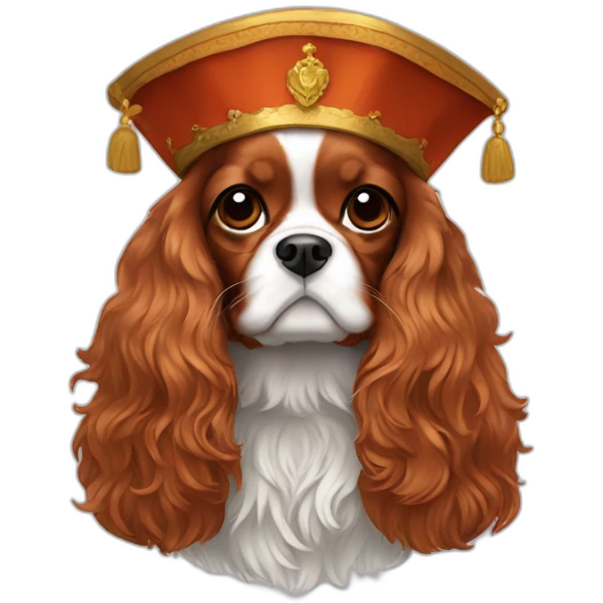 King Charles cavalier wearing yarmulke emoji