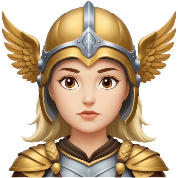 valkyrie, norse warrior woman with winged helmet, strong and heroic emoji