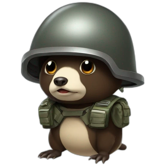 Mole with a combat helmet emoji