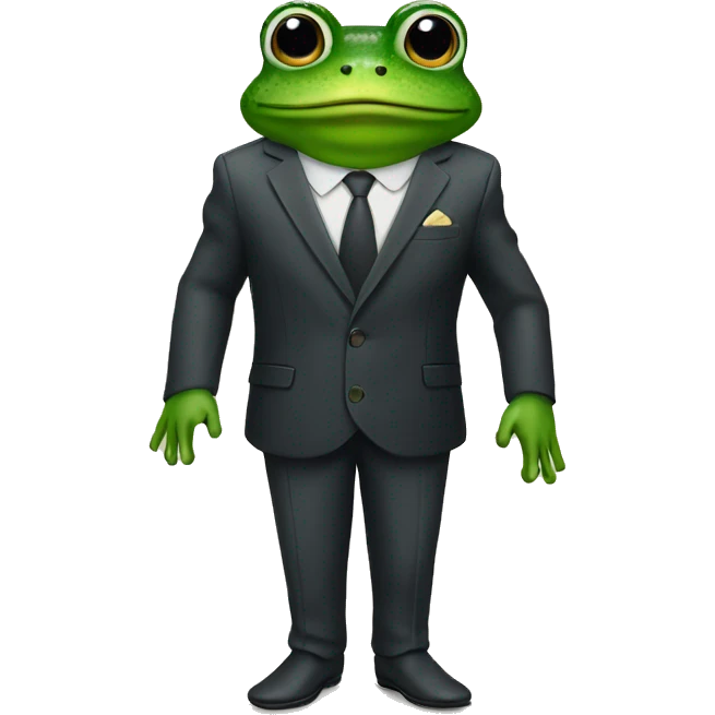 Frog wearing a suit  emoji