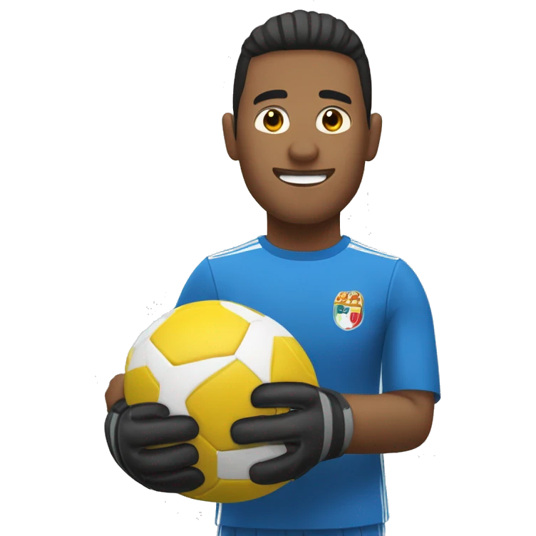 portero de futbol haciendo una parada con guantes emoji