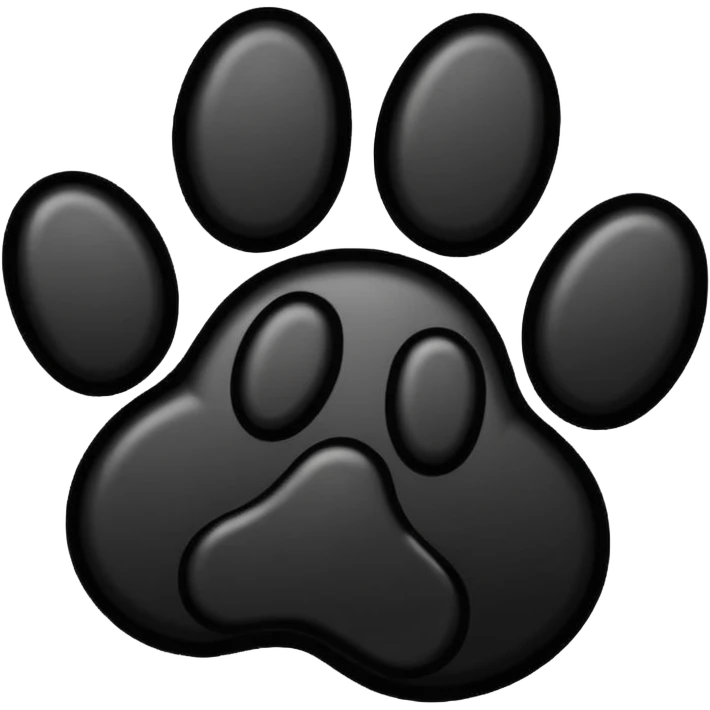 Black outline dog paw print emoji