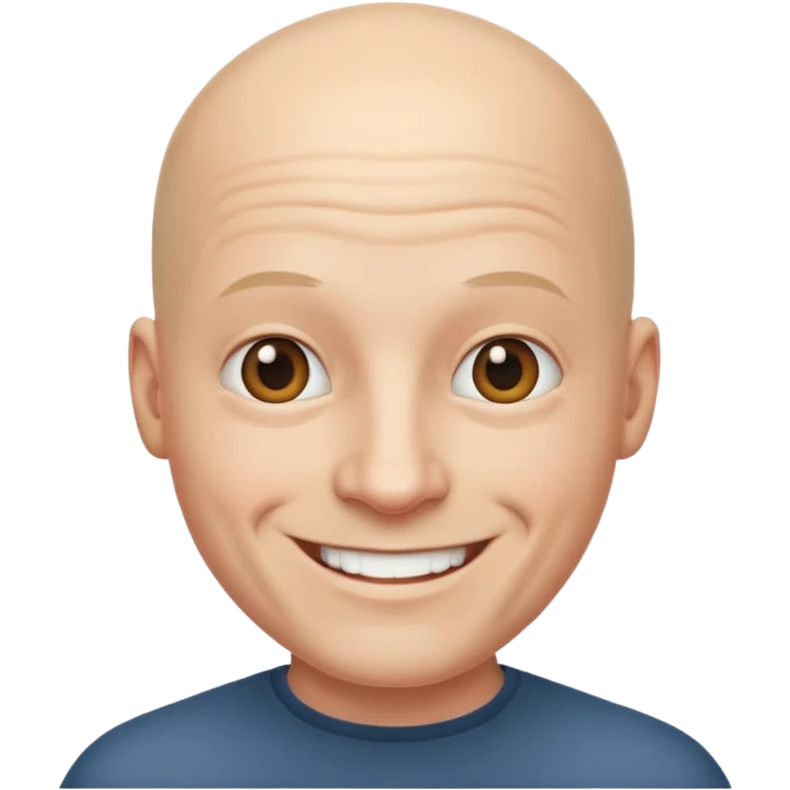 Bald Man  smiling white emoji