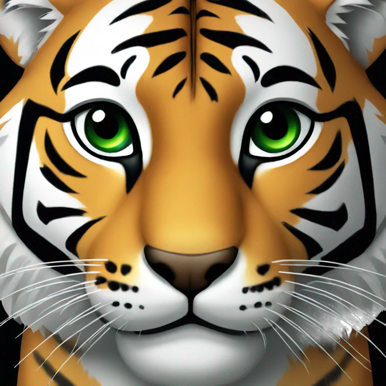 Tiger with green eyes emoji
