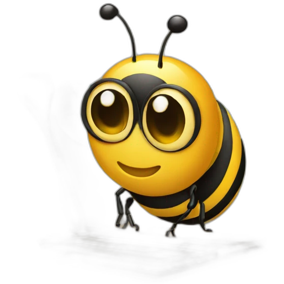 bee holding a palette emoji