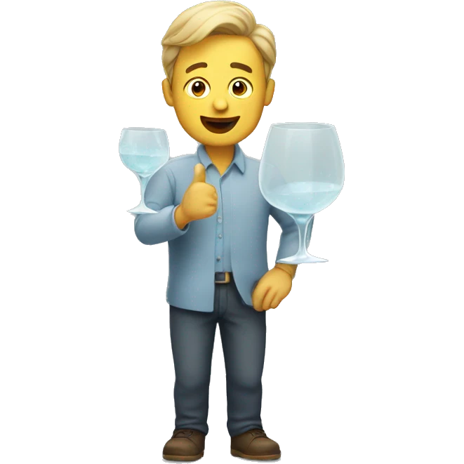 relieved man with glass emoji