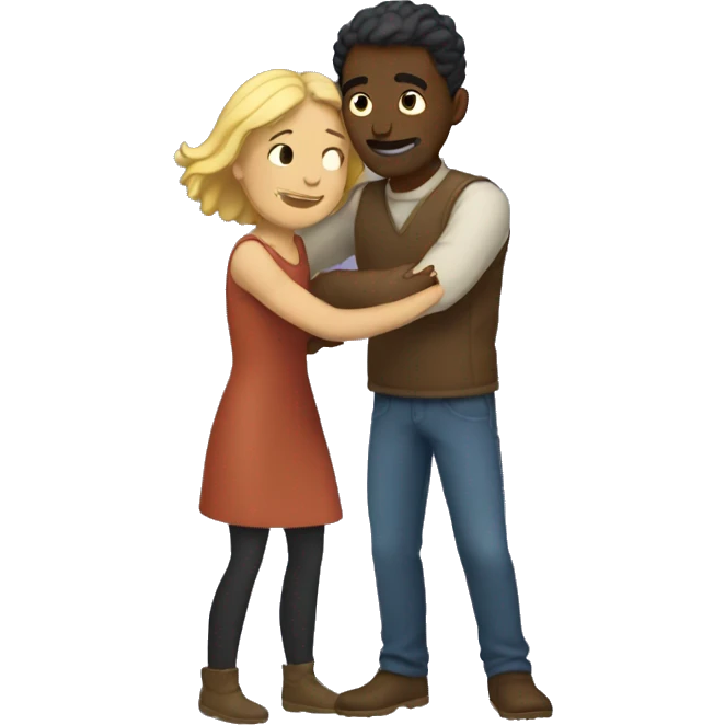 White Man and woman hugging tight  emoji