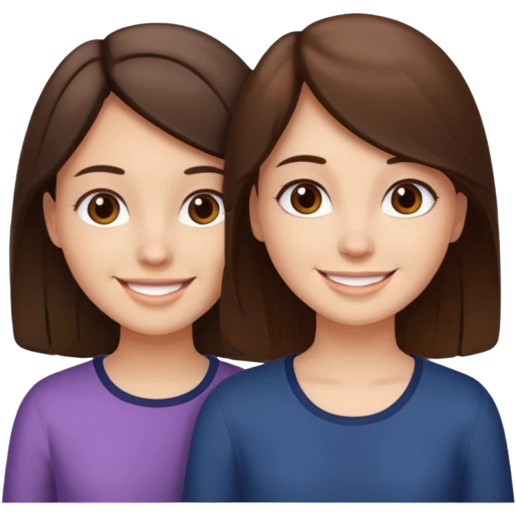 2 Besties g girls one dark brown hair one light brown hair emoji