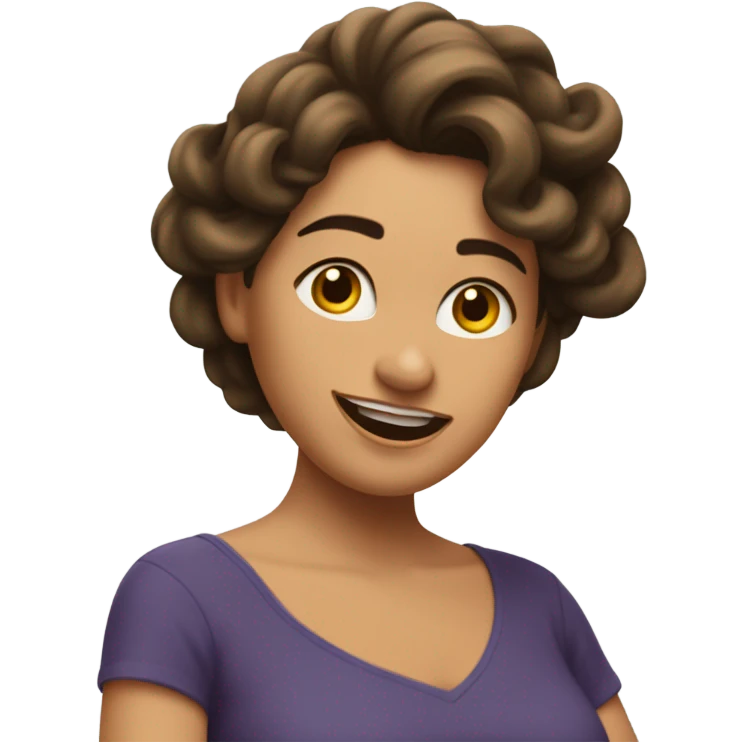 Una morena de cabello rizado  bailando  emoji