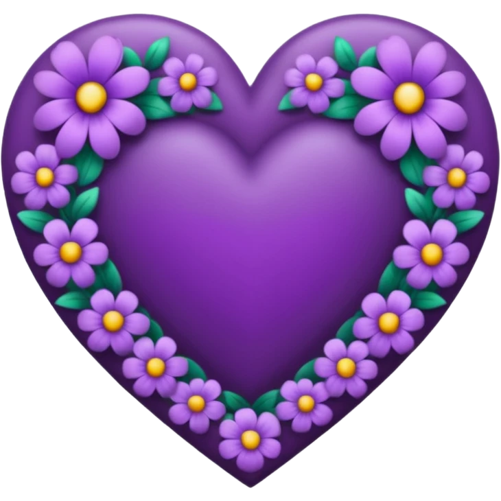 purple heart with a floral pattern emoji