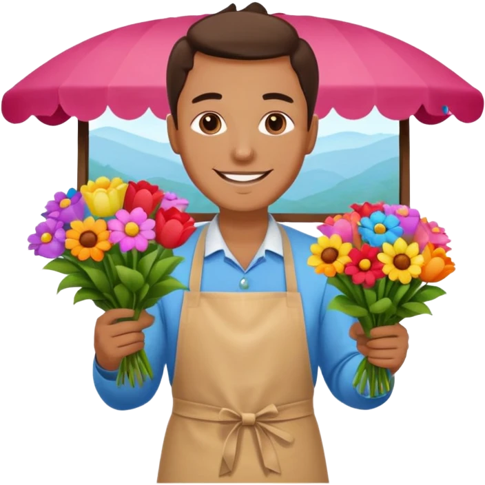 Street Flower Seller man  emoji